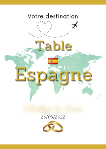 Affiche plan de table Espagne
