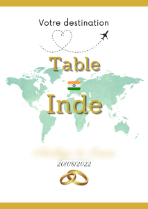 Affiche plan de table Inde