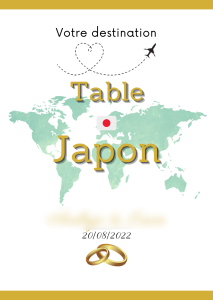 Affiche plan de table Japon