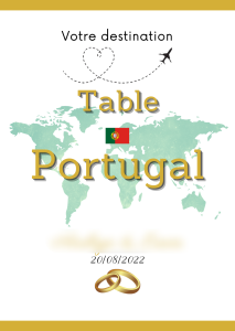 Affiche plan de table Portugal