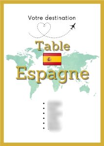 Plan de table Espagne