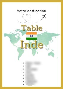 Plan de table Inde